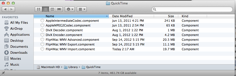 quicktime codecs for mac
